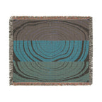 Abstract Tree Ring Woven Blanket | Earth-Tone Modern Throw
