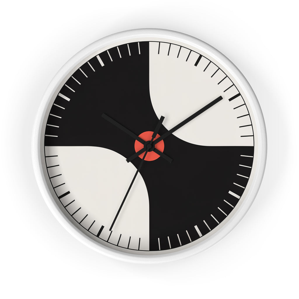 Atomic Mid-Century Modern Pinwheel Wall Clock | Retro Geometric Decor