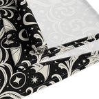 Gothic Bat Damask Table Runner | Black Halloween Table Decor