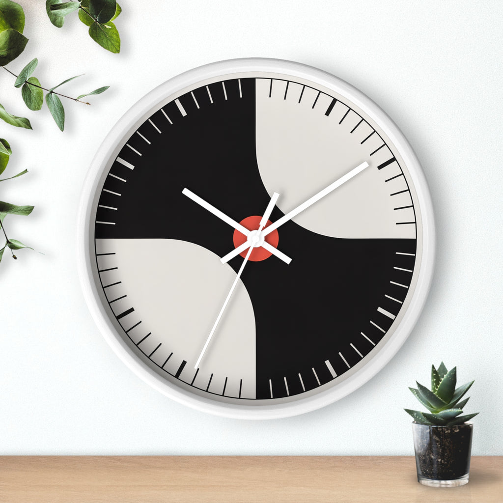 Atomic Mid-Century Modern Pinwheel Wall Clock | Retro Geometric Decor