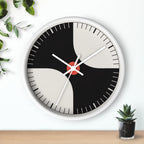 Black cream and red atomic pinwheel mid-century modern wall clock alternate product view 14