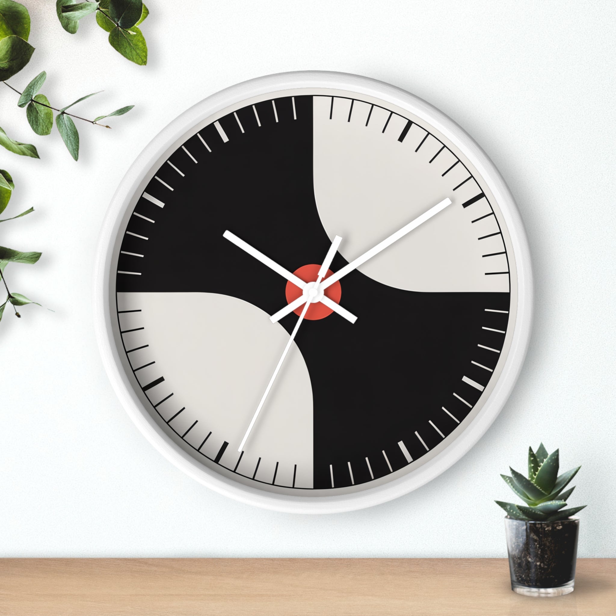 Atomic Mid-Century Modern Pinwheel Wall Clock | Retro Geometric Decor