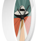 UFO Sunburst Wall Clock | Teal Orange Atomic Decor