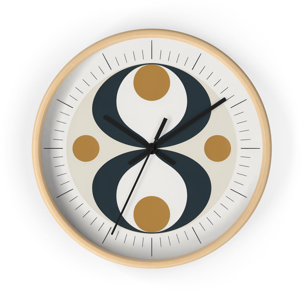 Mid Century Modern Clock | Atomic Retro Minimalist Hourglass Wall Clock