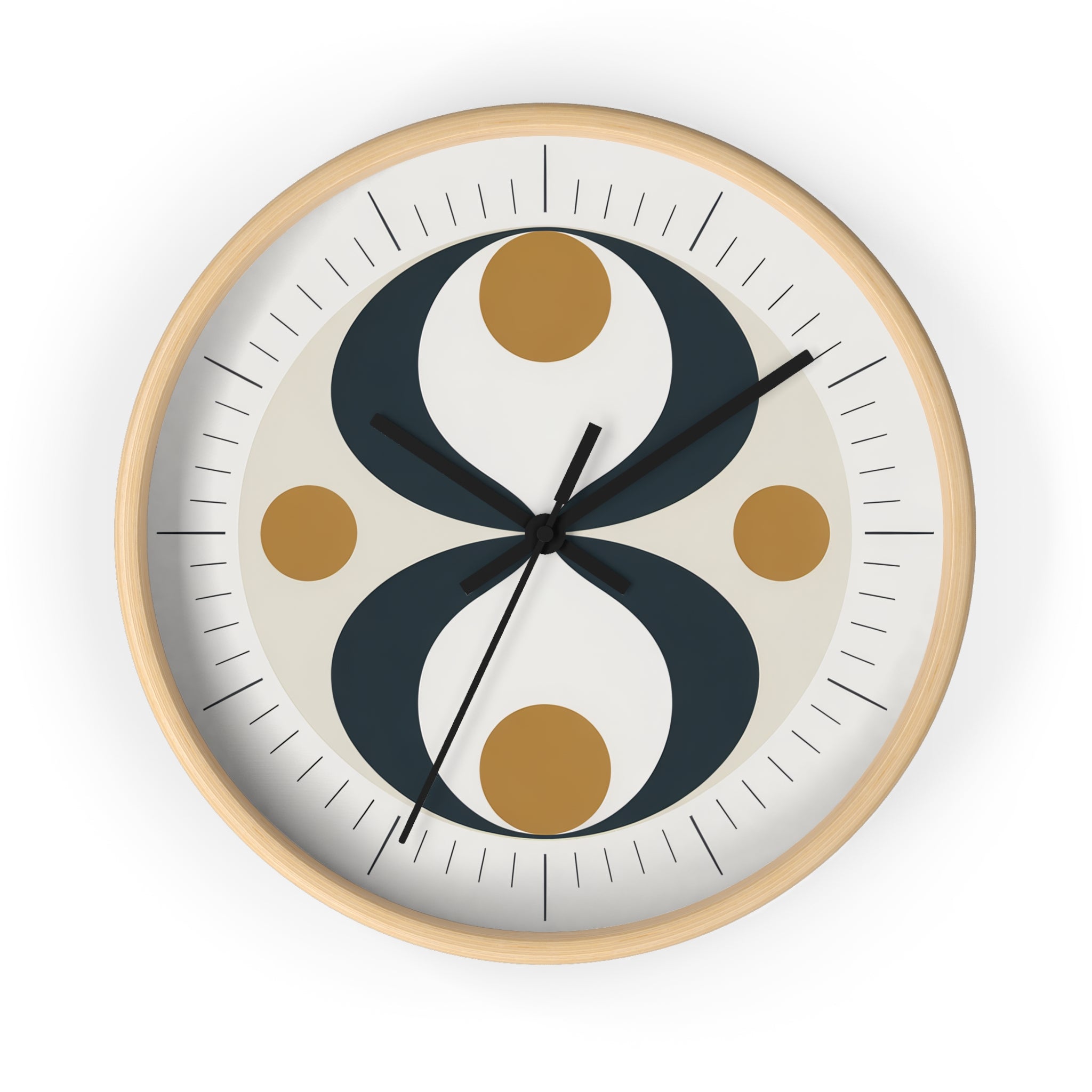 Mid Century Modern Clock | Atomic Retro Minimalist Hourglass Wall Clock