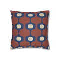 Mid-Century Geometric Repeat Square Pillowcase | Terracotta Navy Cream
