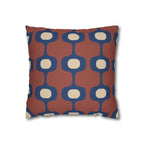 Terracotta Navy Geometric Faux Suede Pillow Cover