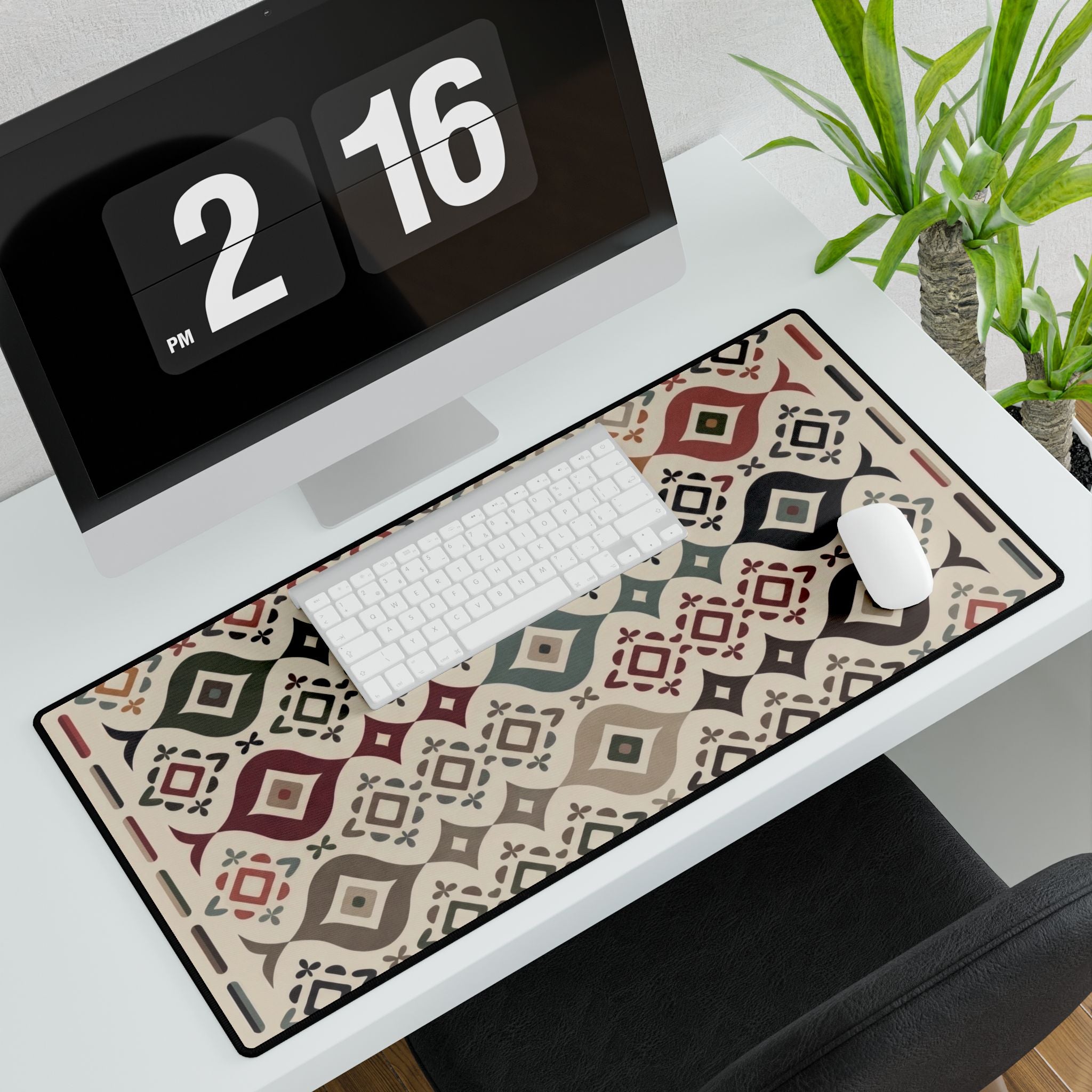 Boho Aztec Pattern Desk Mat | Cubical Decor | Southwestern Tribal Mouse Pad