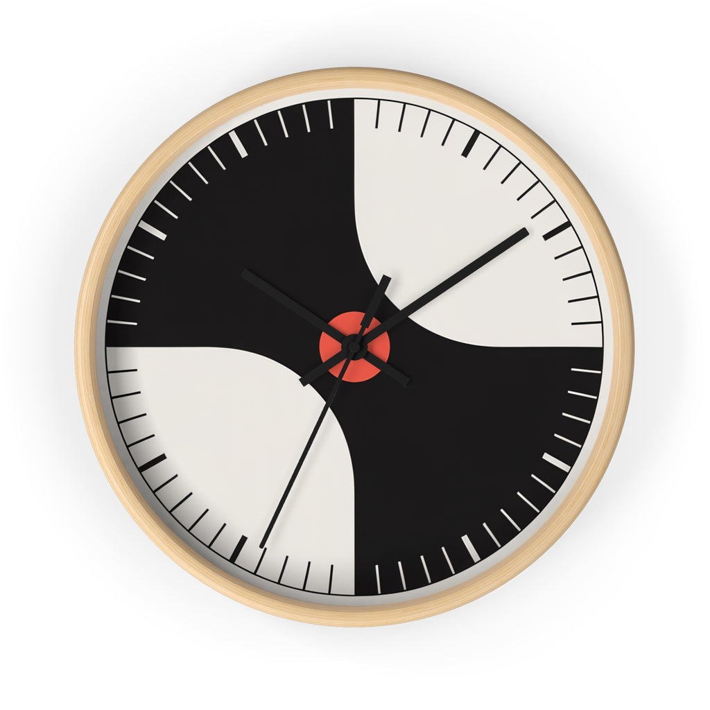 Atomic Mid-Century Modern Pinwheel Wall Clock | Retro Geometric Decor