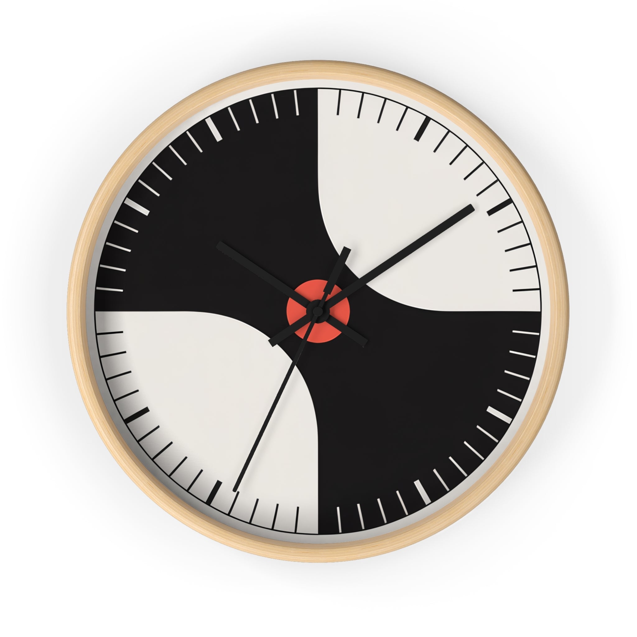 Atomic Mid-Century Modern Pinwheel Wall Clock | Retro Geometric Decor