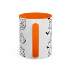 Hand-Drawn Ghost Accent Mug | Cute Halloween Coffee Cup