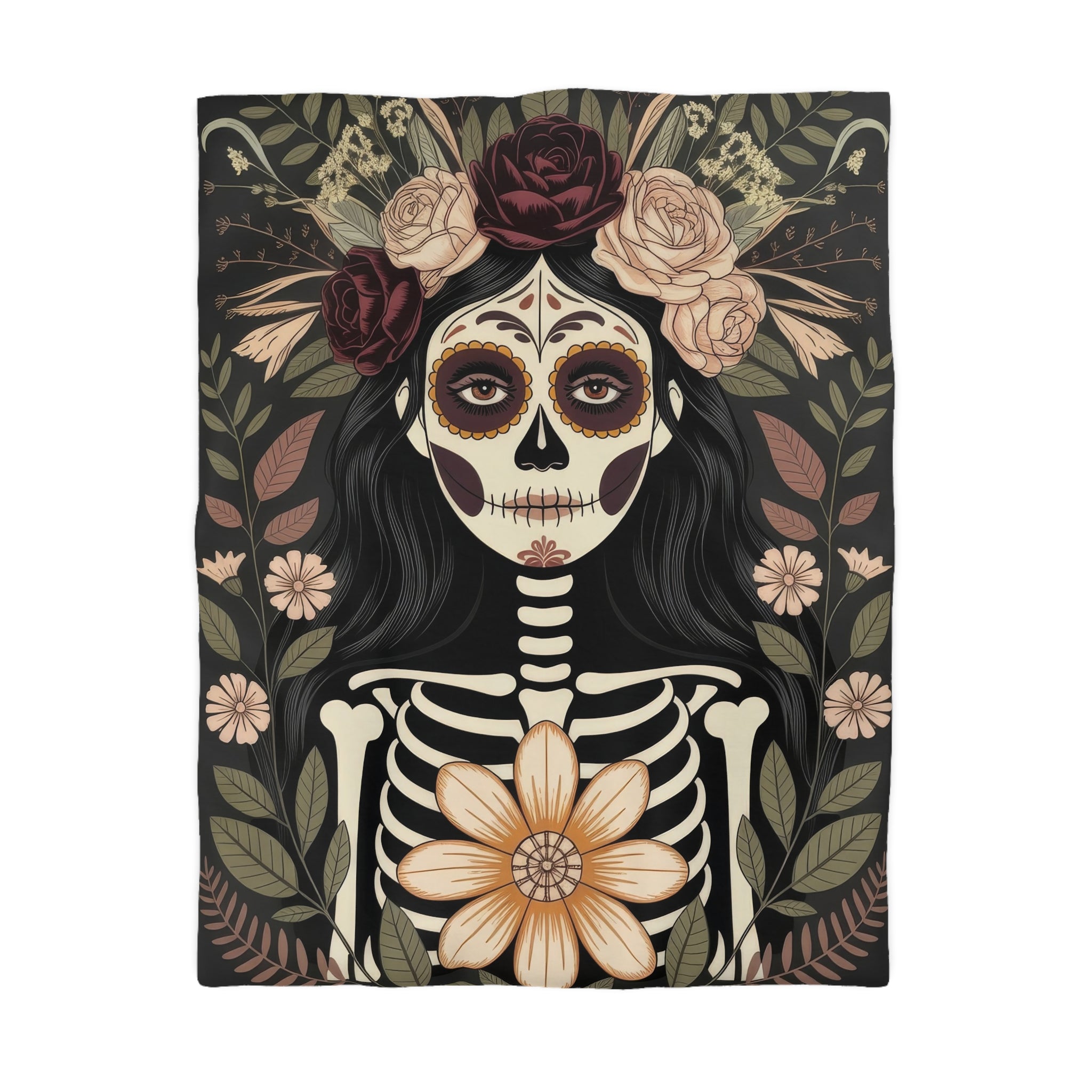 La Catrina Skull Gothic Microfiber Duvet Cover | Day of the Dead