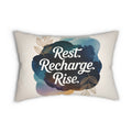 Rest Recharge Rise Lumbar Pillow | Watercolor Affirmation Home Decor