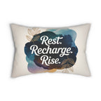 Rest Recharge Rise Lumbar Pillow | Watercolor Affirmation