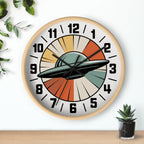 Retro UFO Sunburst Wall Clock | 1950s Space Age Decor