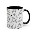 Hand-Drawn Ghost Accent Mug | Cute Halloween Coffee Cup