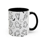 Hand-Drawn Ghost Accent Mug | Cute Halloween Coffee Cup