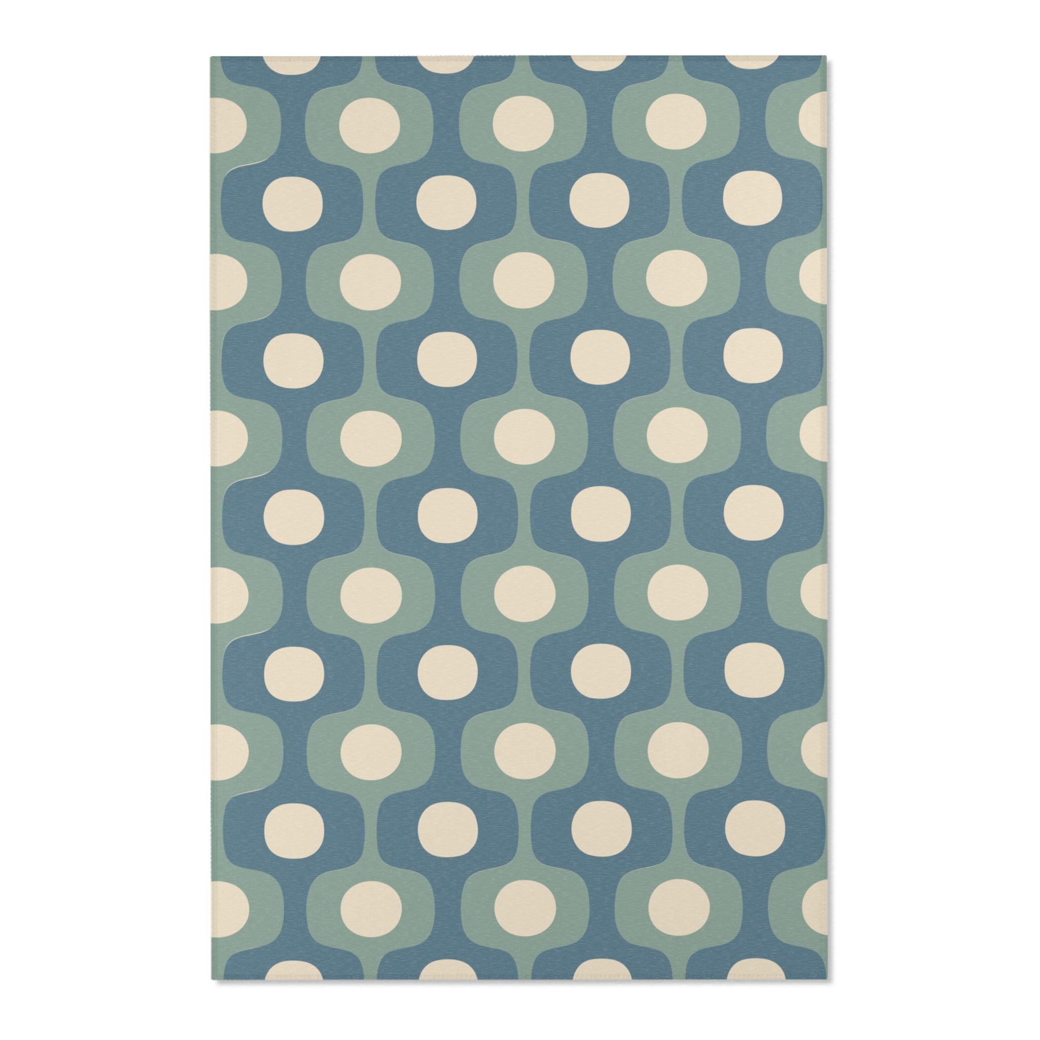Halo Mid-Century Geometry Area Rug | Blue Sage Cream Nursery Rug