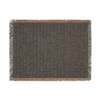 Updated Hand-Drawn Grid Texture Woven Blanket | Cream Background