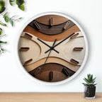 Geometric Starburst Wall Clock | Marquetry-Style Decor