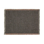 Updated Hand-Drawn Grid Texture Woven Blanket | Cream Background