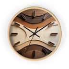 Geometric Starburst Wall Clock | Marquetry-Style Decor