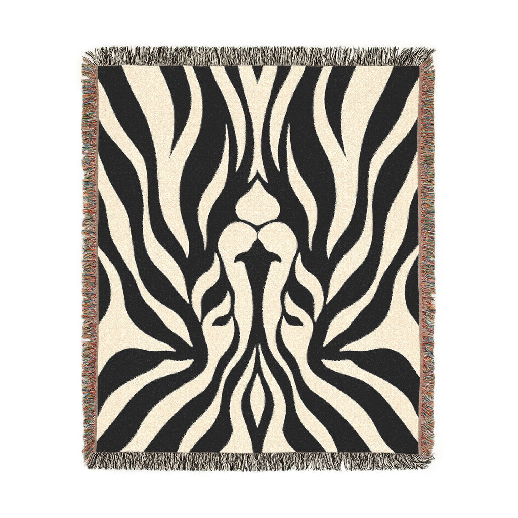 Abstract Lion Woven Blanket | Animal Print Throw
