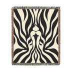 Abstract Lion Woven Blanket | Animal Print Throw