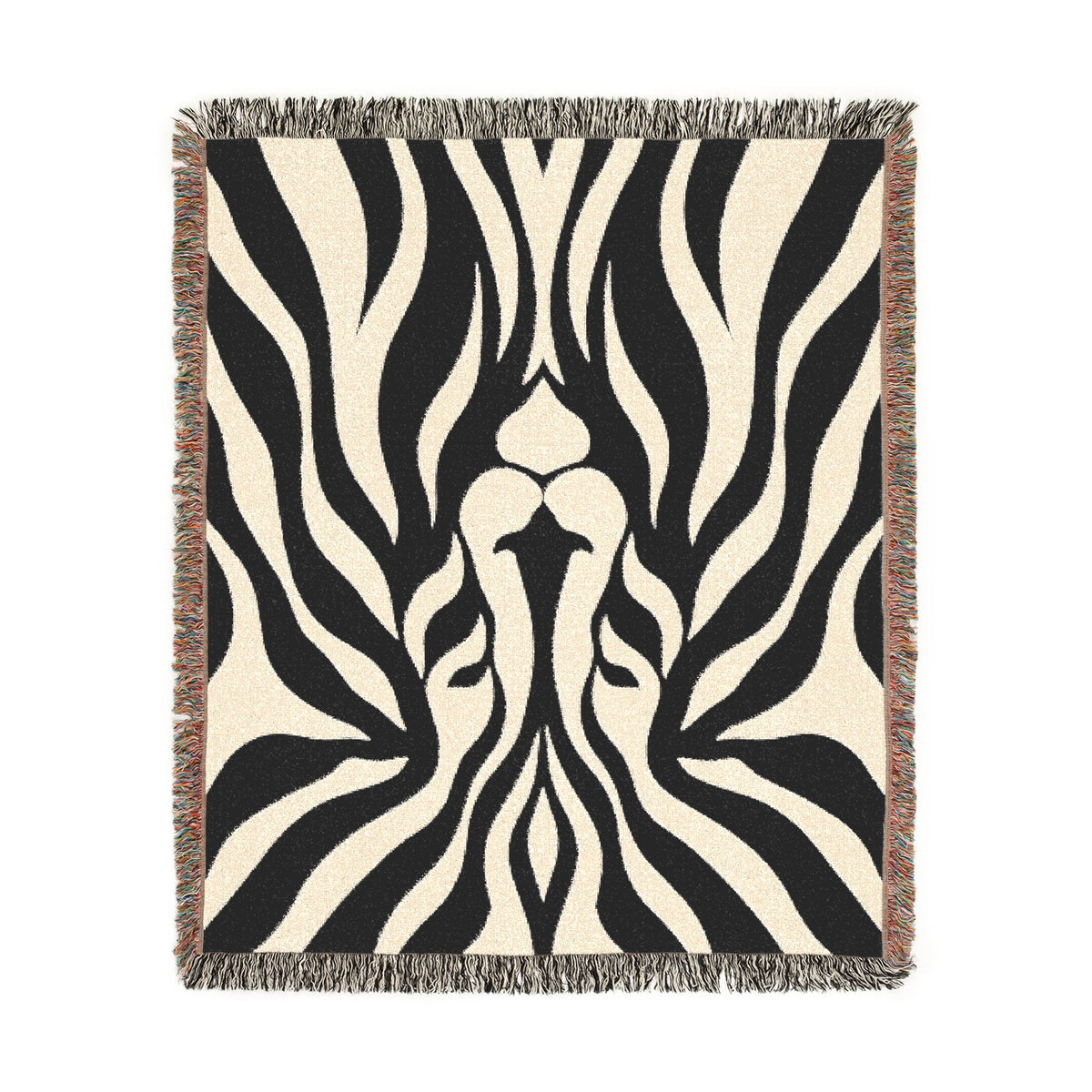 Abstract Lion Woven Blanket | Animal Print Throw
