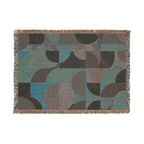 Mid-Century Geometric Woven Blanket | Rust & Teal Throw