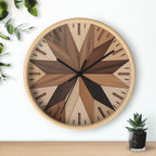Maple Leaf Wall Clock | Marquetry-Style MCM Decor