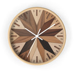 Maple Leaf Wall Clock | Marquetry-Style MCM Decor