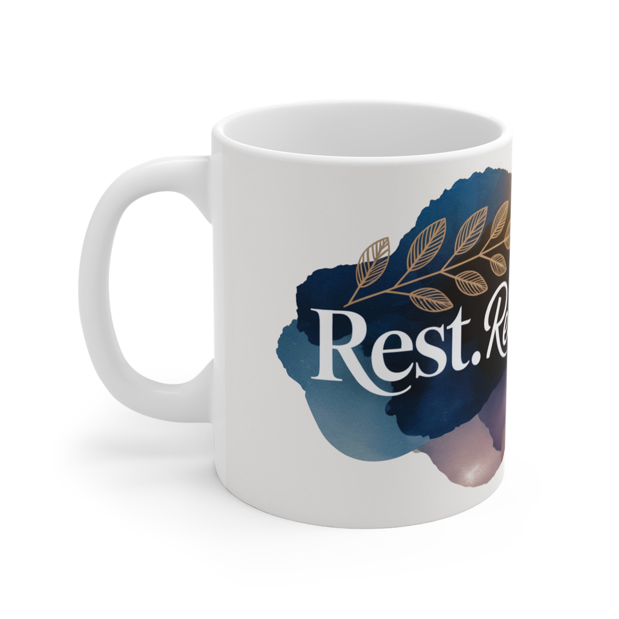 Rest Recharge Rise Mug | Motivational Coffee Mug, Mindful Gift, Inspirational Quote Mug