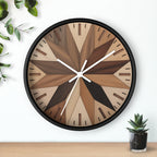 Maple Leaf Wall Clock | Marquetry-Style MCM Decor