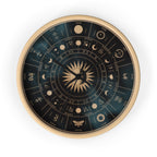 Eclipse Sun Occult Chart Wall Clock | Alchemical Glyphs, Antique Gold