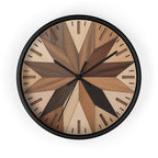 Maple Leaf Wall Clock | Marquetry-Style MCM Decor