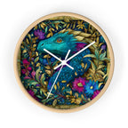 Stained-glass-style dragon night garden wall clock alternate product view 6
