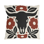 Longhorn Floral Outdoor Lumbar Pillow | Western Fall Decor