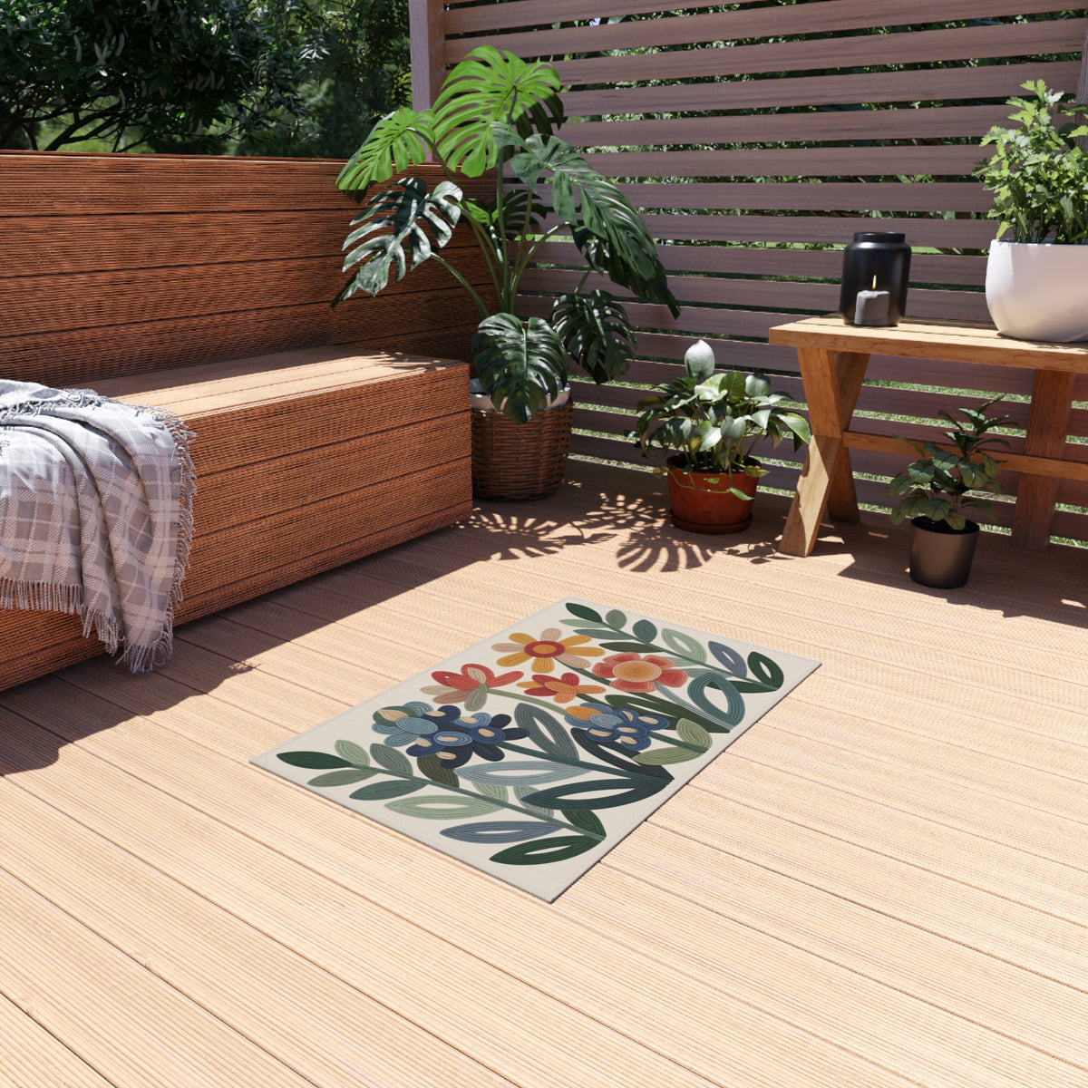 Wildflower Outdoor Rug | Floral Patio & Porch Decor