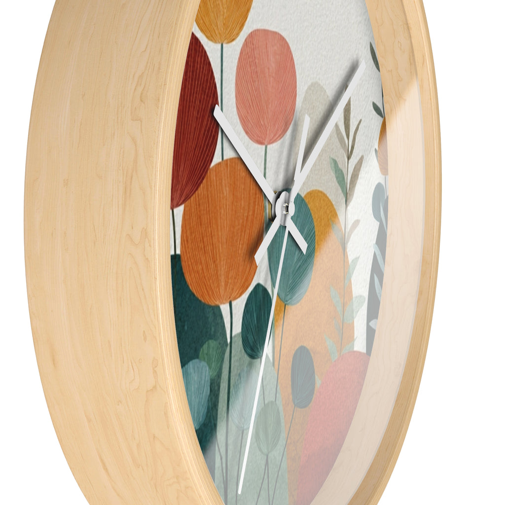 Mid Century Modern Clock |Botanical Modern Watercolor Florals
