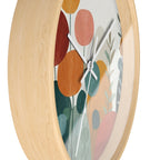 Watercolor Botanical Wall Clock | Mid-Century Floral Decor