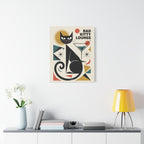 Art Deco Black Cat Martini Canvas | Bad Kitty