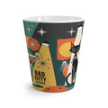 Bad Kitty Lounge mod retro cat Latte Mug | mid century modern, atomic starbursts