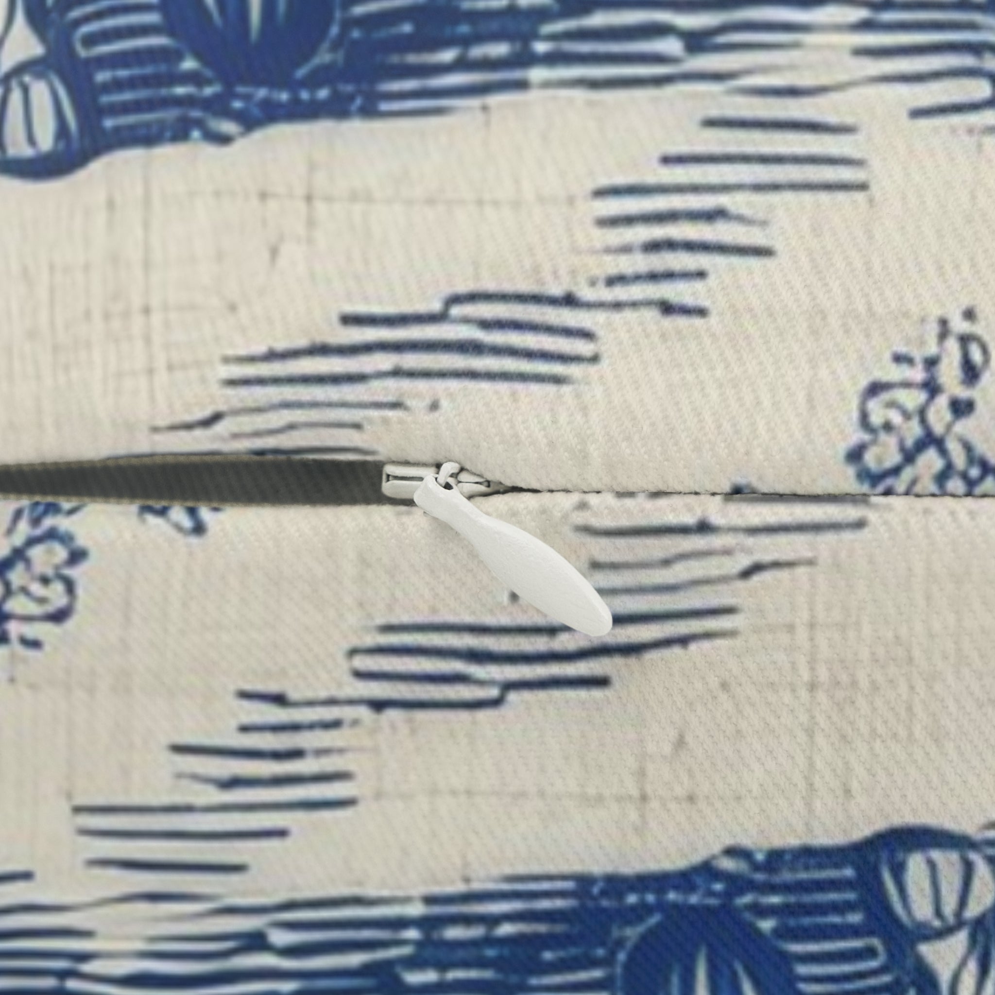 Blue Toile Horse and Cottage Scene Lumbar Pillow | French Country Decor