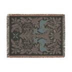 Folk Fox & Floral Woven Blanket | Tapestry Throw