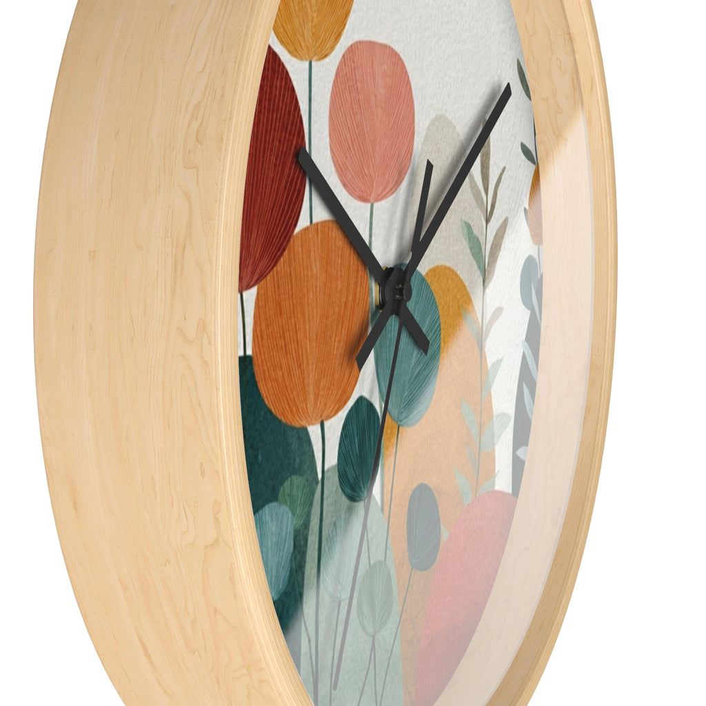 Mid Century Modern Clock |Botanical Modern Watercolor Florals