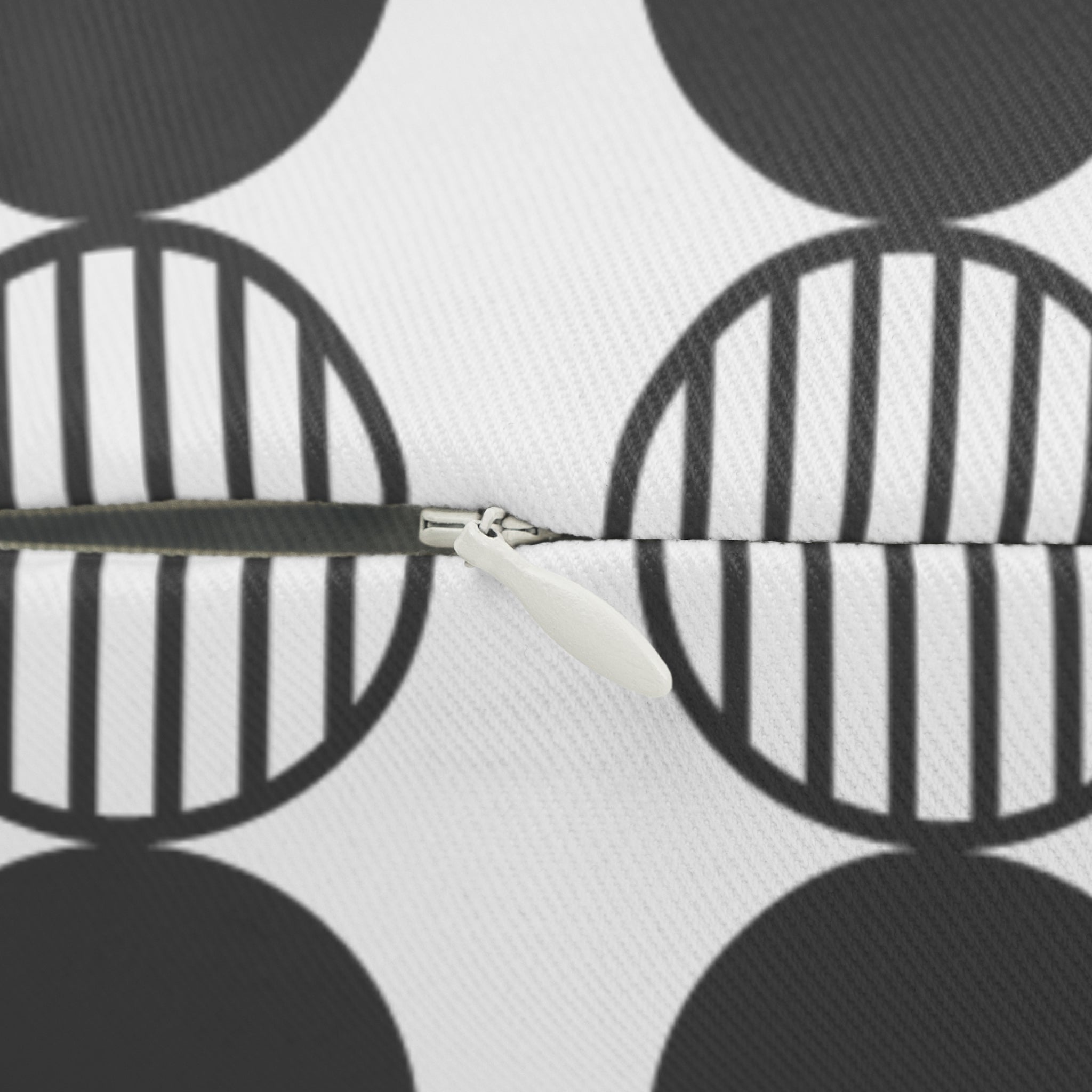 Mid Century Geometric Lumbar Pillow Off-White Charcoal Modern Cushion