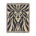 Abstract Lion Woven Blanket | Animal Print Throw