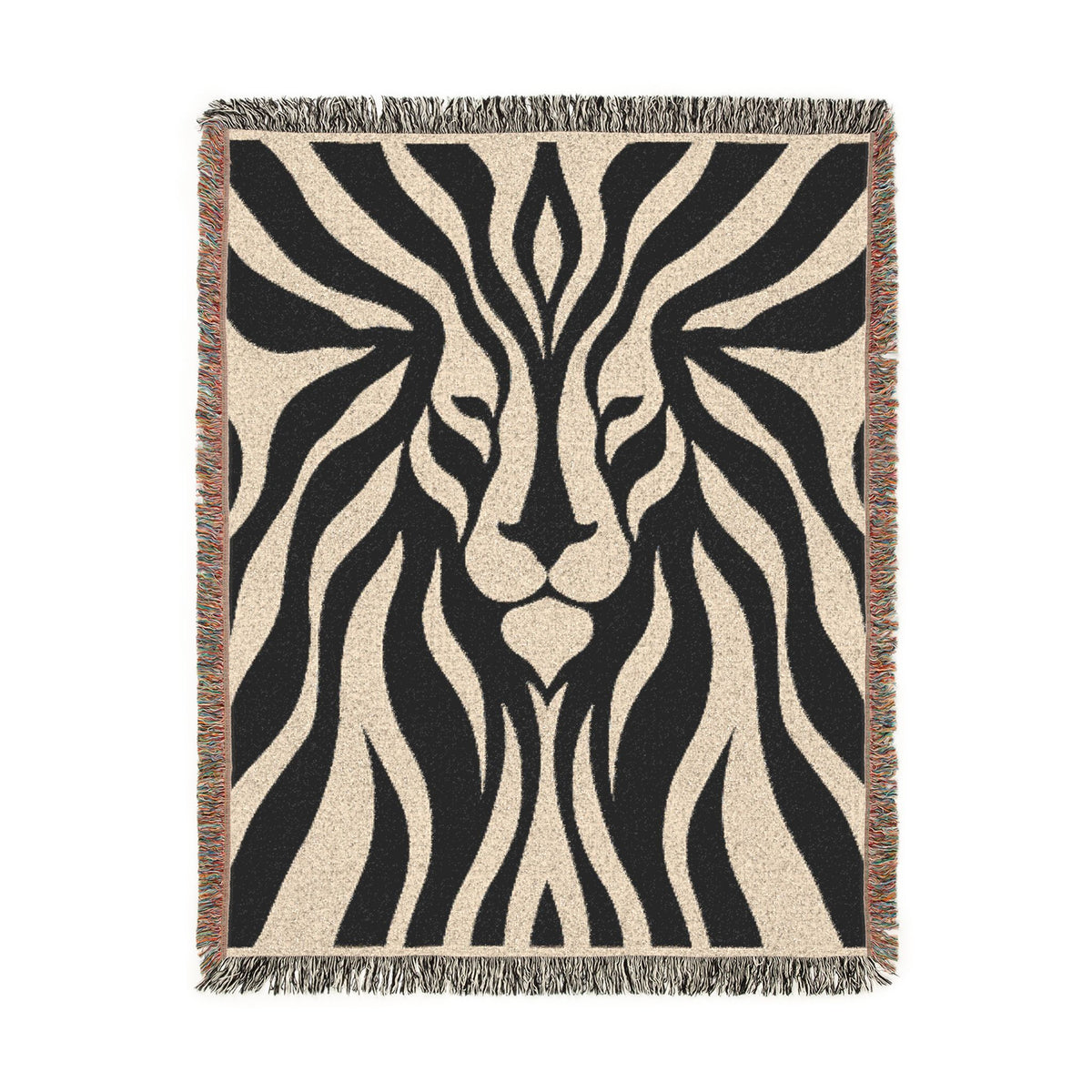 Abstract Lion Woven Blanket | Animal Print Throw