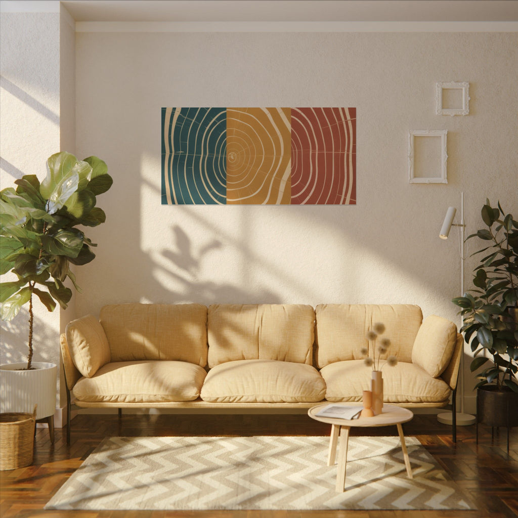 Abstract Wood Grain Trio Matte Canvas | Stretched Wall Art